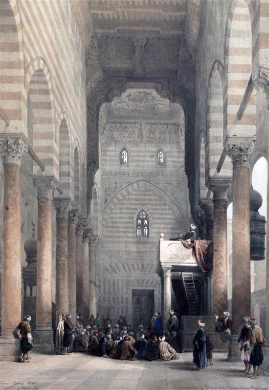 Haghe after David Roberts Interior of the Mosque of the Metwalis 19.5 x 13.75in.